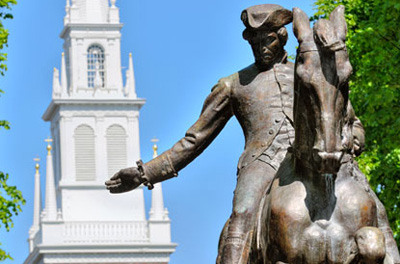 Paul Revere Statue - Old North Church Boston